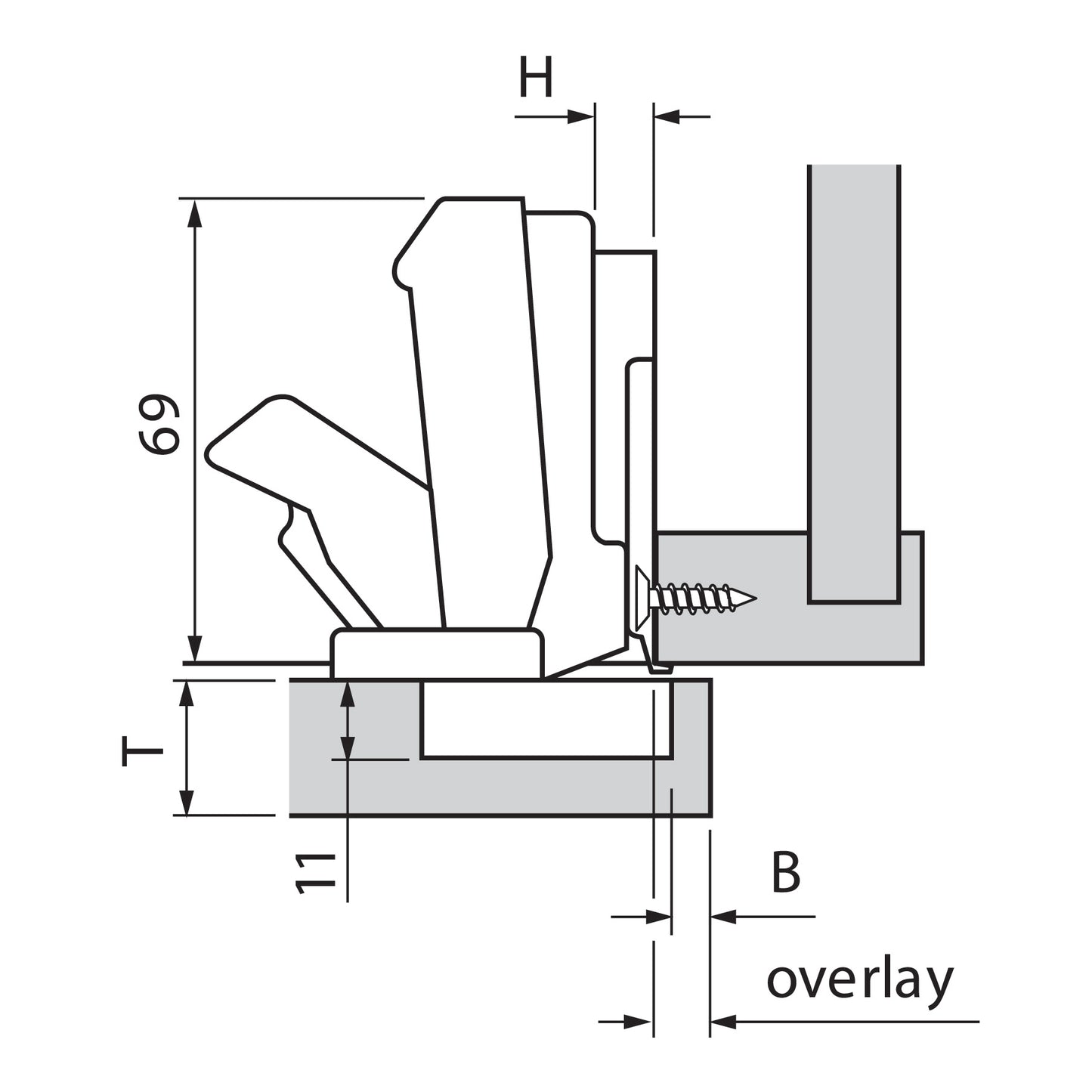 170 Degree Self-closing Inserta Overlay Hinge Pack of 4